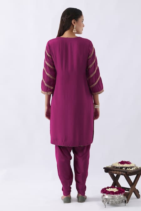 Nemaani Bahar Dori Embroidered Kurta Dhoti Pant Set 