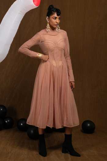 SHEER LAYERED DRESS WITH SPLIT COUNTRY DIARIES