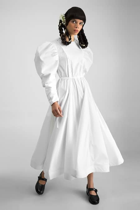 Quod Cotton Wolf Wing Equinox Sleeve Dress 