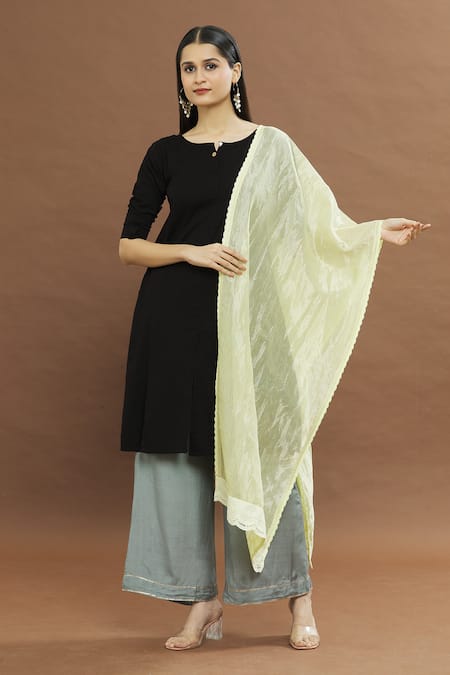 Shorshe Clothing Lace Border Embellished Dupatta 