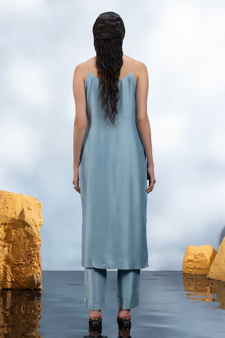 Mona And Vishu Floral Bead Embroidered Kurta Pant Set 