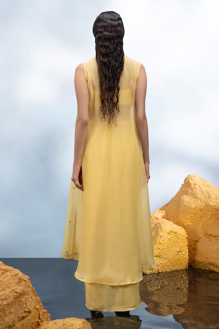 Mona And Vishu Crystal Bloom Embroidered Jacket Draped Skirt Set 