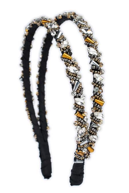 Born Flash Double Layered Crystal Embellished Hair Band 