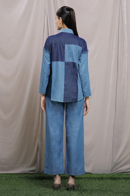 Naintara Bajaj Colorblock Shirt & Pant Set 