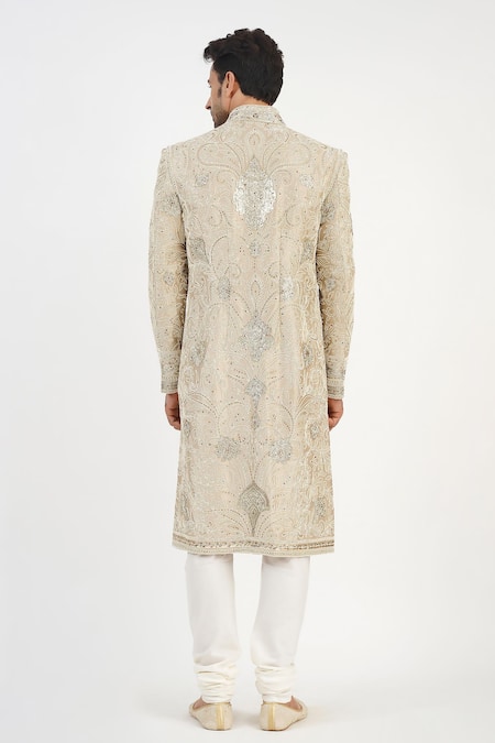 Sankalan - Men Hand Embroidered Sherwani Churidar Set 