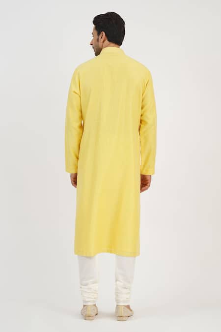 Sankalan - Men Hand Embroidered Chanderi Kurta & Churidar Set 