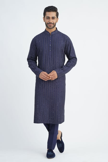 Sankalan - Men Sequins Hand Embroidered Kurta & Pant Set 