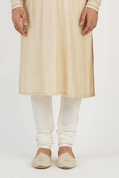 Buy_Sankalan - Men_Beige Banarasi Hand Embroidered Beads Resham Bundi Jacket Set _Online_at_Aza_Fashions