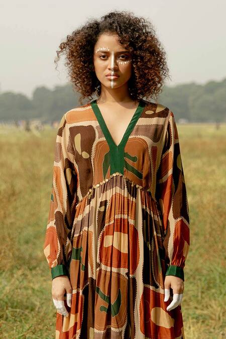 Buy Label Shristi Chetani Multi Color Crepe Slit In Style Geometric Print Gathered Anarkali And Palazzo Set Online at Aza Fashions Buy_Label Shristi Chetani_Multi Color Crepe Slit In Style Geometric Print Gathered Anarkali And Palazzo Set _Online_at_Aza_Fashions