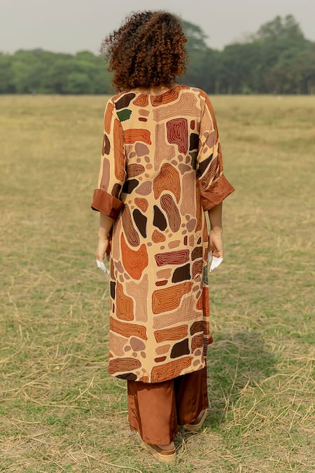 Label Shristi Chetani Come Abode Geometric Print Kurta & Palazzo Set 