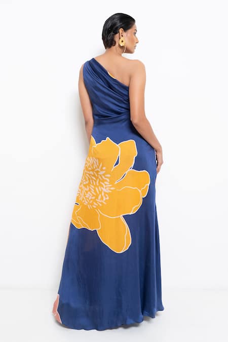 Rimi Nayak Floral Print One Shoulder Dress 