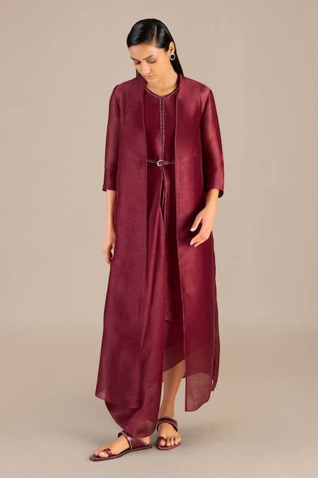 AMPM Dania Embellished Cowl Draped Dress Set 