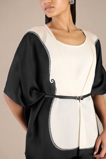 Buy_Ampm_Black Satin Adena Printed Cape Palazzo Set_Online_at_Aza_Fashions