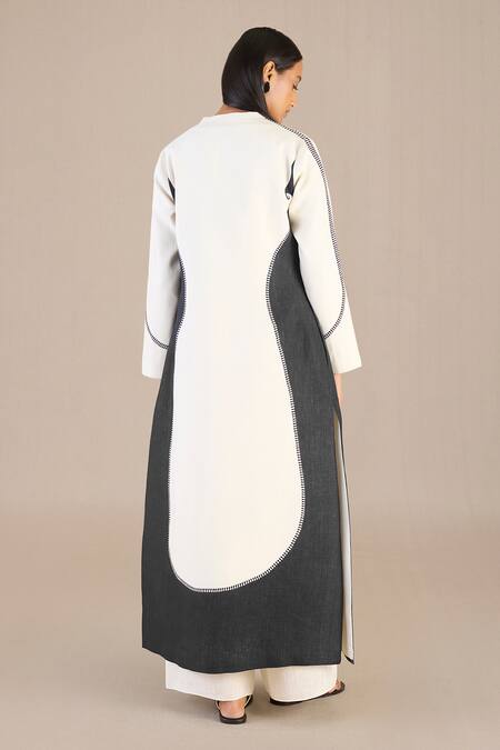 Shop Ampm Black Linen Embroidery Open Neck, Round Ifza Paisley Print Jacket Palazzo Set at Aza Fashions Shop_Ampm_Black Linen Embroidery Open Neck, Round Ifza Paisley Print Jacket Palazzo Set_at_Aza_Fashions