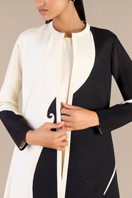 Buy Ampm Black Chanderi Embroidery Round Attara Colorblock Printed Cape Palazzo Set Online at Aza Fashions Buy_Ampm_Black Chanderi Embroidery Round Attara Colorblock Printed Cape Palazzo Set _Online_at_Aza_Fashions