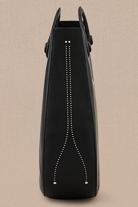 Ampm Black Judy Bloom Tote Bag at Aza Fashions Ampm_Black Judy Bloom Tote Bag _at_Aza_Fashions