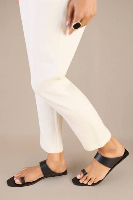 Shop Ampm Black Thea Toe Ring Slip Ons at Aza Fashions Shop_Ampm_Black Thea Toe Ring Slip Ons _at_Aza_Fashions