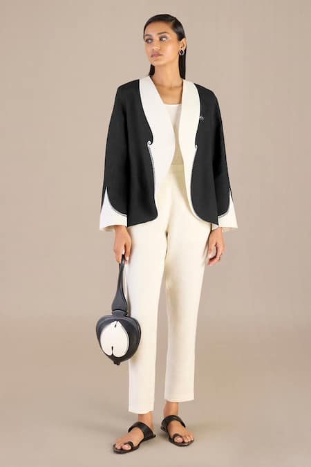 Shop Ampm Black Patchwork Raahat Top Handled Bag at Aza Fashions Shop_Ampm_Black Patchwork Raahat Top Handled Bag _at_Aza_Fashions