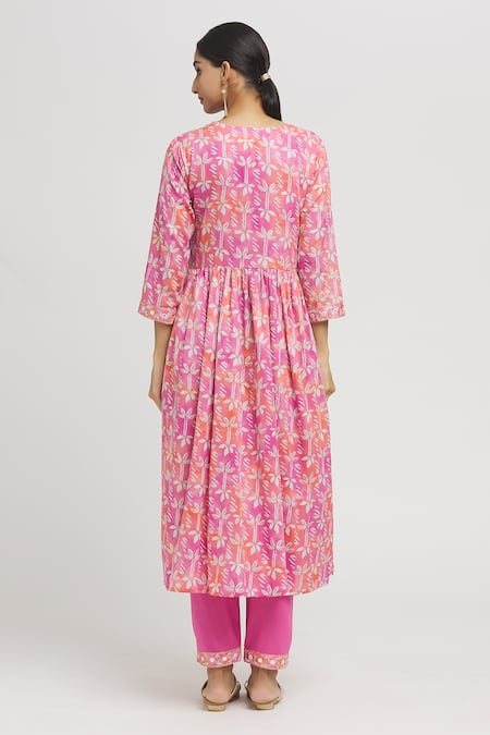Samyukta Singhania Florid Print Aliya Cut Kurta Pant Set 