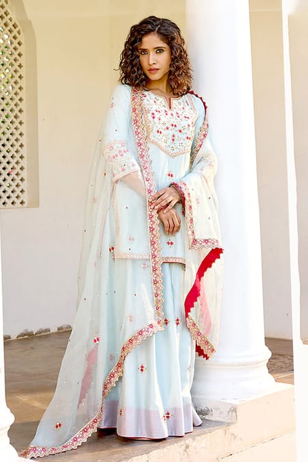 BBAAWRI Floral Pattern Kurta Sharara Set 