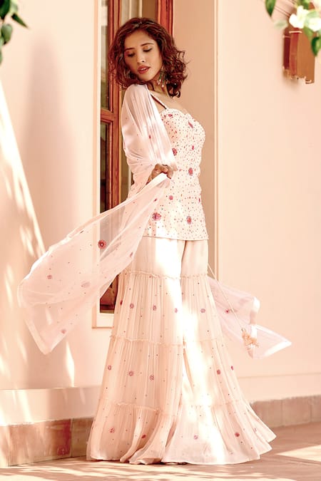 Bbaawri Bead Work Kurta Sharara Set 