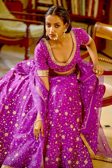 Buy Bbaawri Purple Organza, Embroidery, Zari, Sequins Zardozi Work Lehenga Set Online at Aza Fashions Buy_Bbaawri_Purple Organza, Embroidery, Zari, Sequins Zardozi Work Lehenga Set _Online_at_Aza_Fashions