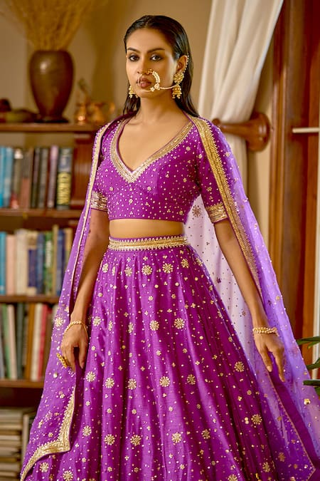 Shop Bbaawri Purple Organza, Embroidery, Zari, Sequins Zardozi Work Lehenga Set Online at Aza Fashions Shop_Bbaawri_Purple Organza, Embroidery, Zari, Sequins Zardozi Work Lehenga Set _Online_at_Aza_Fashions