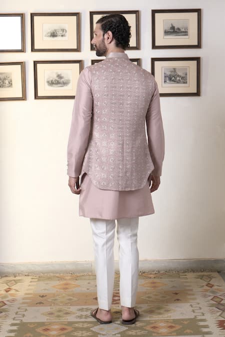 Gargee Designers Thread Embroidered Long Open Bundi Set 
