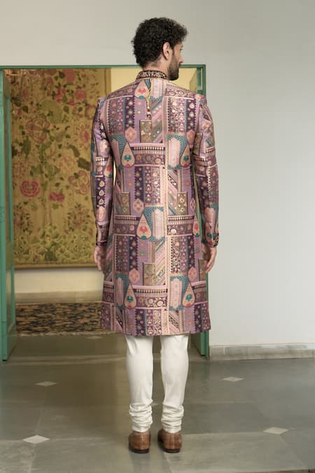 Gargee Designers Manika Dilruba Floral Pattern Sherwani Churidar Set 