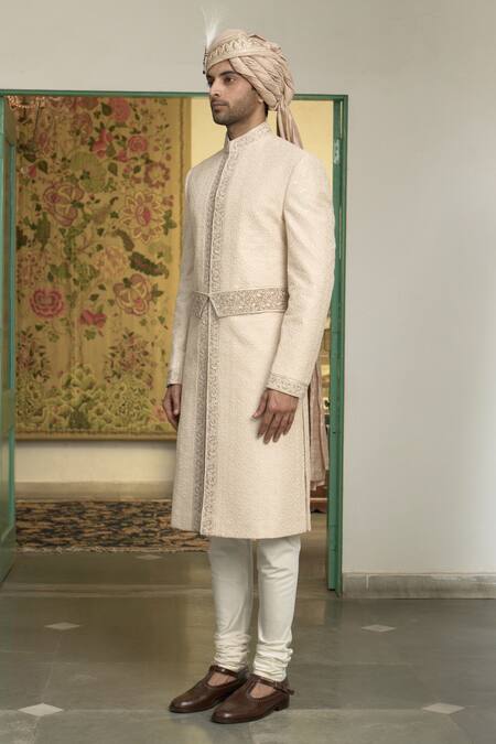 Buy Gargee Designers Peach Polyester, Silk Embroidery, Gulabhari Khwaab Floral Sherwani Churidar Set Online at Aza Fashions Buy_Gargee Designers_Peach Polyester, Silk Embroidery, Gulabhari Khwaab Floral Sherwani Churidar Set _Online_at_Aza_Fashions