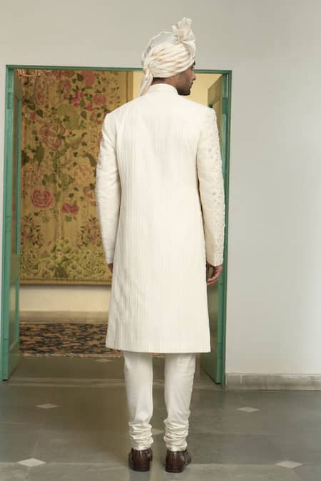 Gargee Designers Mogra Anmol Dori Embroidered Sherwani Churidar Set 