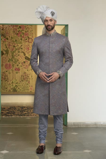 Gargee Designers Neelam Tara Paisley Woven Sherwani Churidar Set 