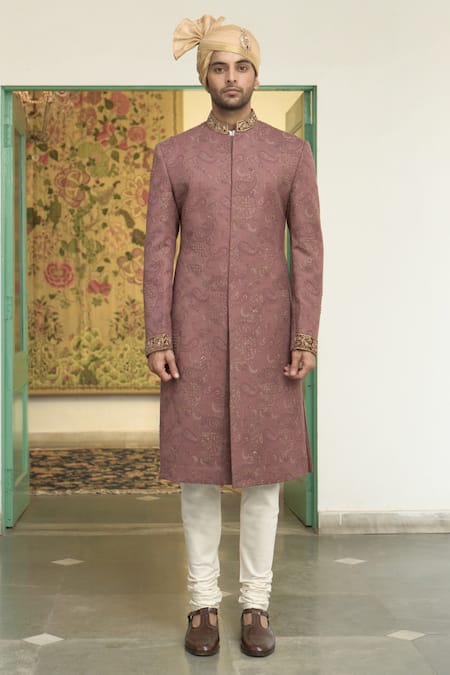 Gargee Designers Gulbaag Dilkash Woven Paisley Sherwani Churidar Set 