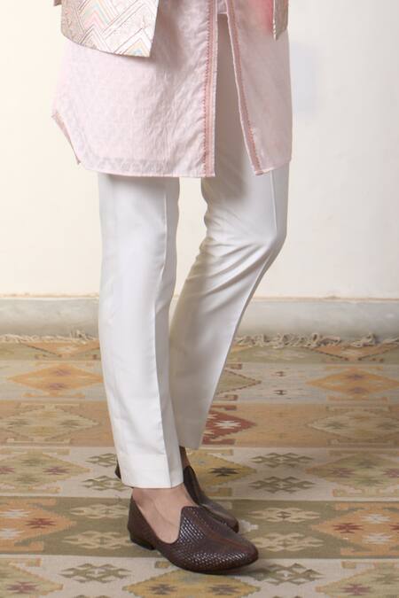 Gargee Designers Pink Polyester, Silk Embroidery Gulaabhar Shabnam Bandhgala Pant Set Online at Aza Fashions Gargee Designers_Pink Polyester, Silk Embroidery Gulaabhar Shabnam Bandhgala Pant Set _Online_at_Aza_Fashions