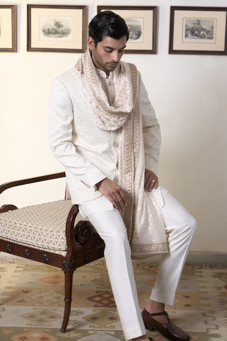 Gargee Designers Swetah Karam Bandhgala Pant Set 