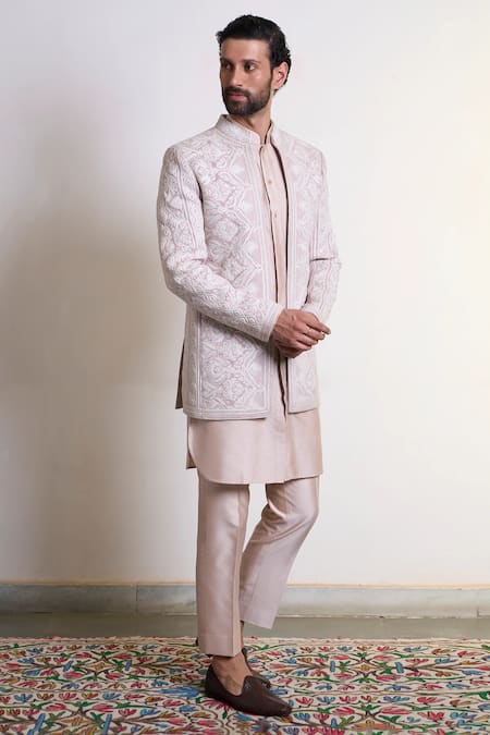 Gargee Designers Badami Prabeer Bandhgala Pant Set 