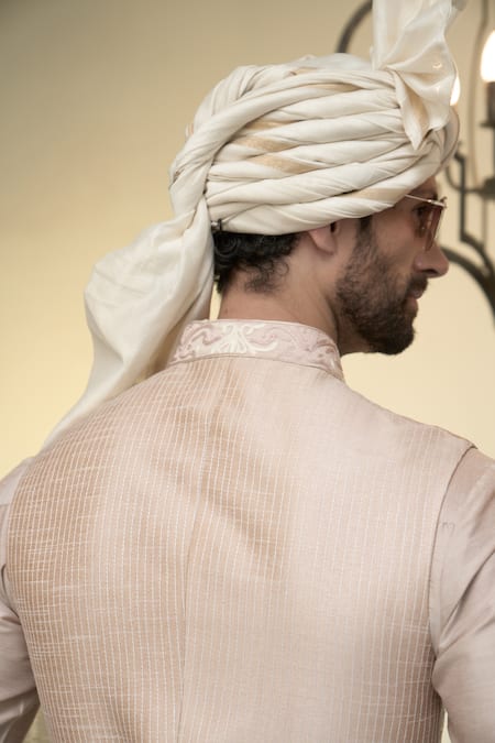 Buy_Gargee Designers_Pink Polyester, Silk, Cotton Embroidery Kashmiri Floral Bundi Set 