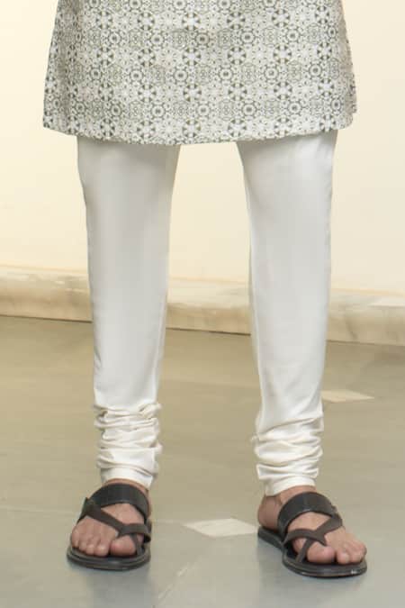 Gargee Designers_Green Cotton, Silk Geometric Floral Printed Kurta Set _Online_at_Aza_Fashions