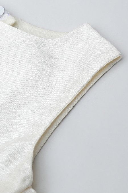 Byb Premium_Pink Silk, Organza Pearls Embroidered Dress With Jacket _Online_at_Aza_Fashions