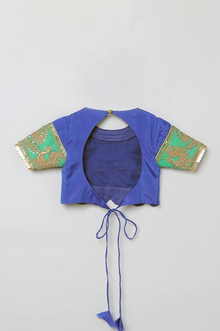 Shop_Byb Premium_Blue Silk Sequins, Embroidery Lehenga Set _Online_at_Aza_Fashions