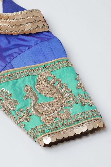 Shop_Byb Premium_Blue Silk Sequins, Embroidery Lehenga Set 