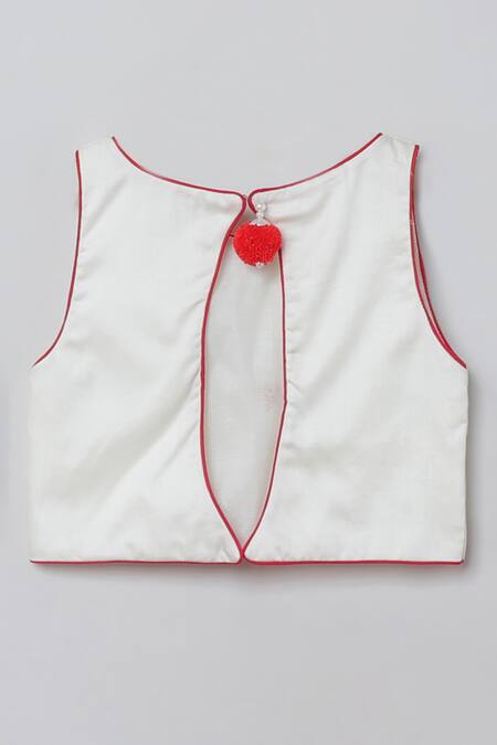 Buy_Byb Premium_Red Cotton, Tulle Beads Heart Motif Embroidered Top And Net Skirt Set _Online_at_Aza_Fashions