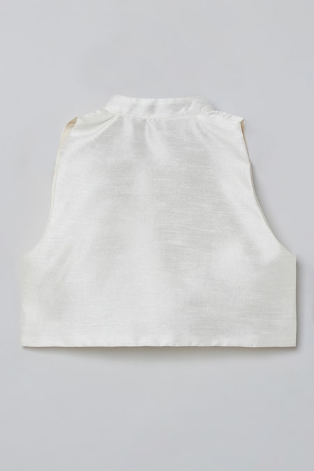 Buy_Byb Premium_White Silk Beads Embroidered Top And Tasseled Skirt Set _Online_at_Aza_Fashions