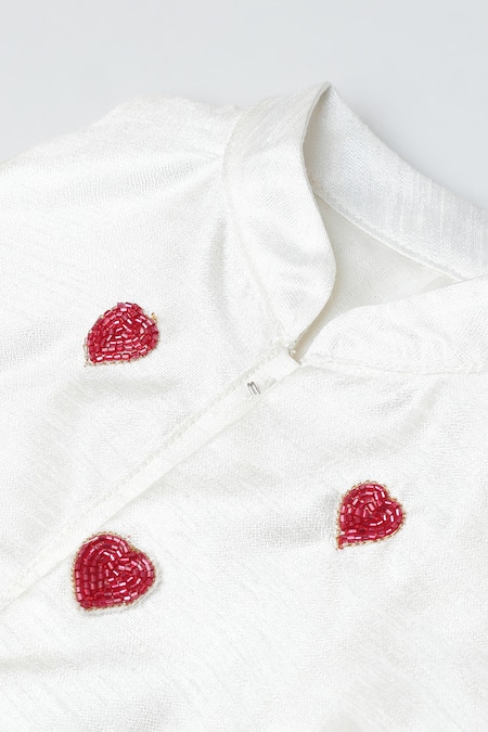 Shop_Byb Premium_White Silk Beads Embroidered Top And Tasseled Skirt Set _Online_at_Aza_Fashions