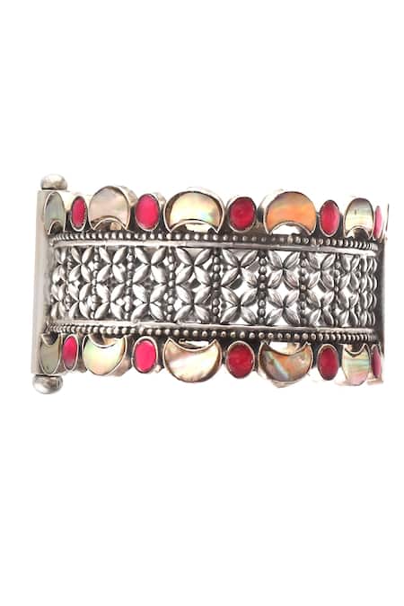 Buy_Noor_Multi Color Bows Kundans Embellished Bangle_Online_at_Aza_Fashions