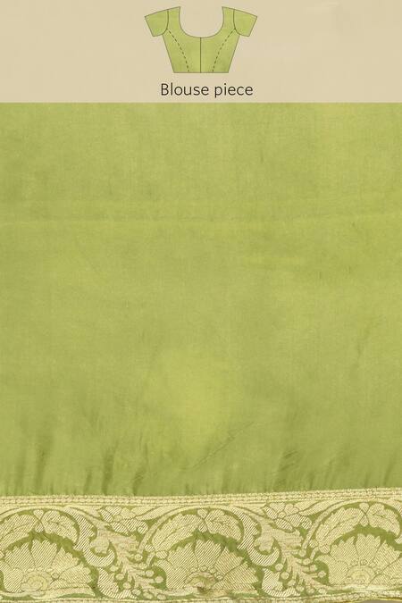 Sayisha Green Silk Woven Floral Stripe And Vintage Ombre Saree With Running Blouse Online at Aza Fashions Sayisha_Green Silk Woven Floral Stripe And Vintage Ombre Saree With Running Blouse_Online_at_Aza_Fashions