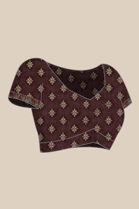 Buy Sayisha Brown Silk Woven Parakeet Twin Saree With Running Blouse Buy_Sayisha_Brown Silk Woven Parakeet Twin Saree With Running Blouse