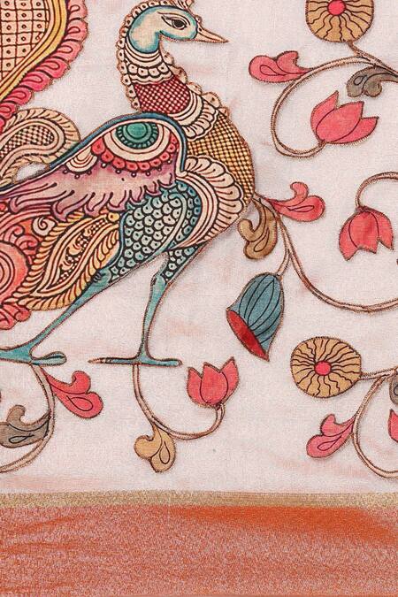 Buy Sayisha Off White Silk Peacock Garden Saree With Running Blouse Online at Aza Fashions Buy_Sayisha_Off White Silk Peacock Garden Saree With Running Blouse_Online_at_Aza_Fashions