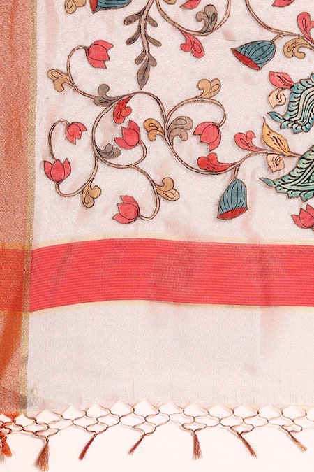 Shop Sayisha Off White Silk Peacock Garden Saree With Running Blouse Online at Aza Fashions Shop_Sayisha_Off White Silk Peacock Garden Saree With Running Blouse_Online_at_Aza_Fashions