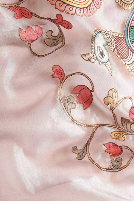 Sayisha Off White Silk Peacock Garden Saree With Running Blouse at Aza Fashions Sayisha_Off White Silk Peacock Garden Saree With Running Blouse_at_Aza_Fashions